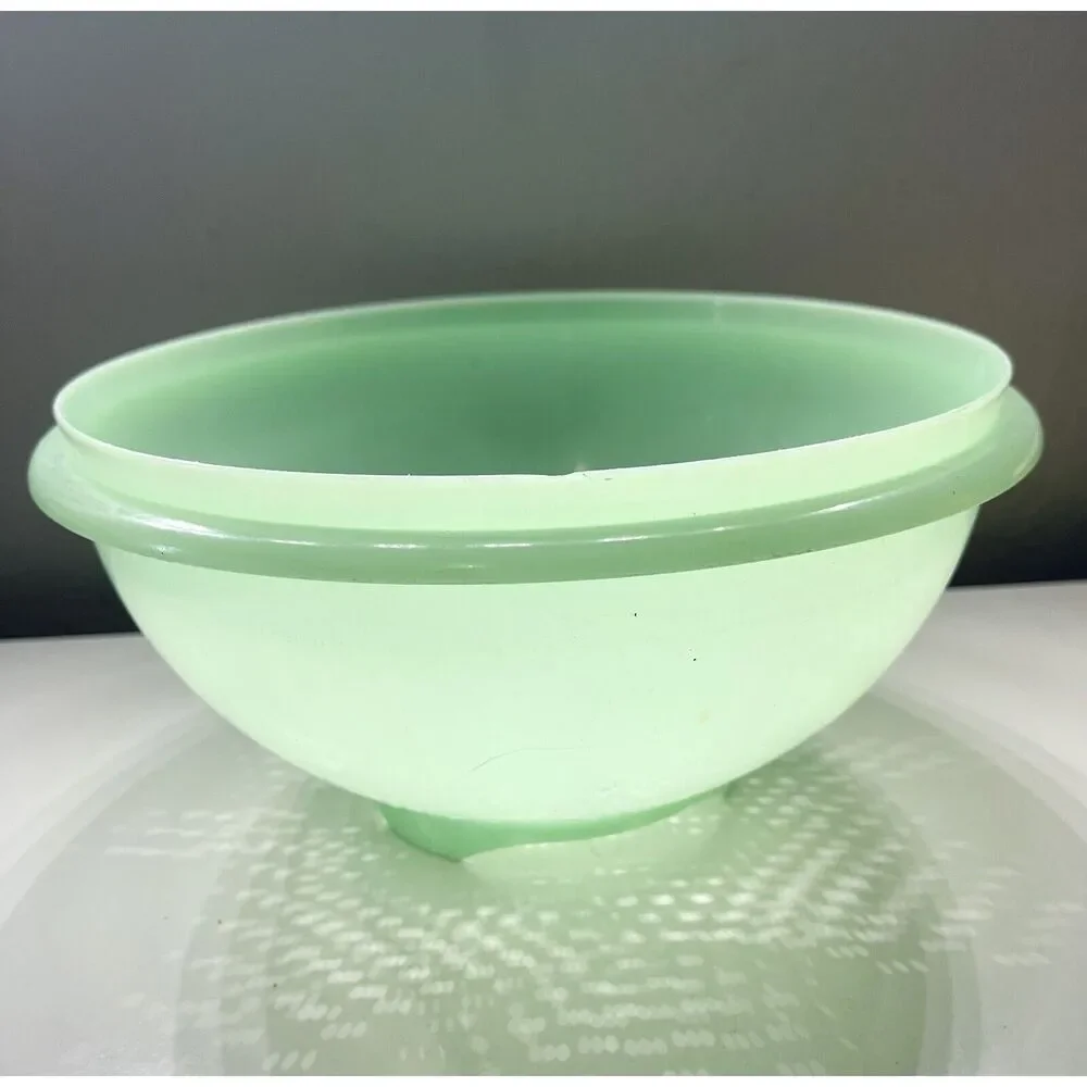 Vintage‎ Tupperware Jadeite Green Colander Strainer Bowl #339 Star Pattern 10
